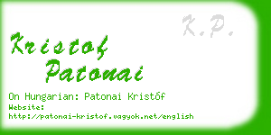 kristof patonai business card